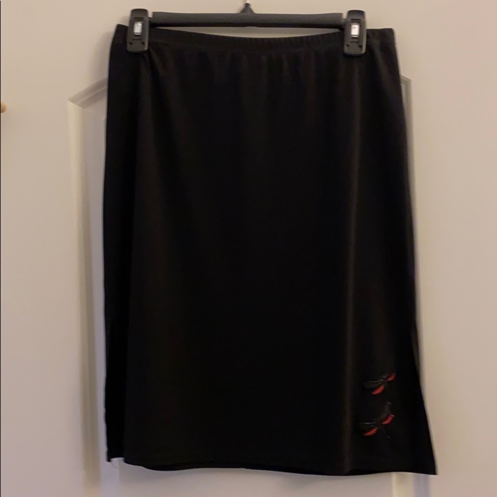 Black Skirt with Dragonfly Detail